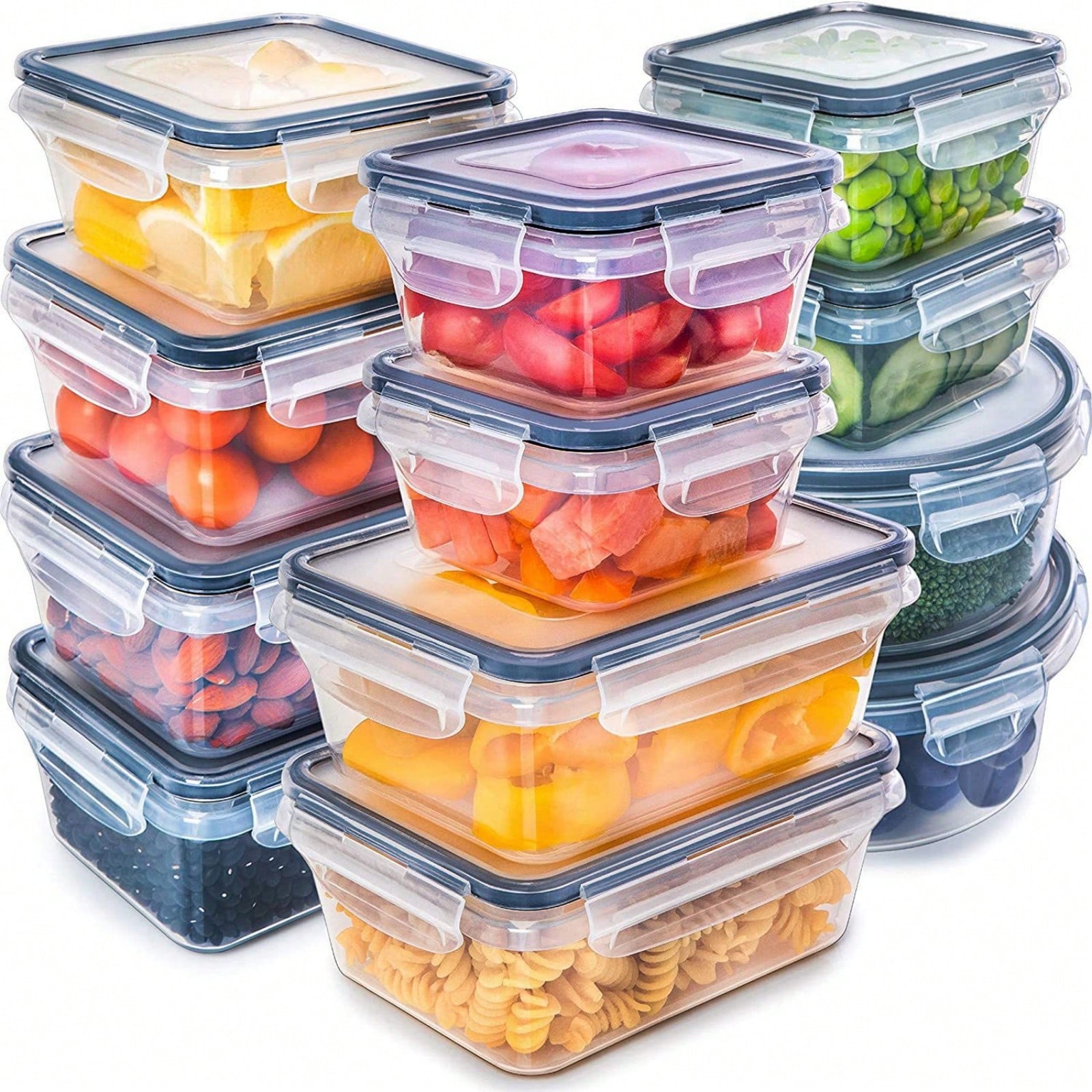 Food Storage Box Set - 24 Pieces Food Storage Containers Set
