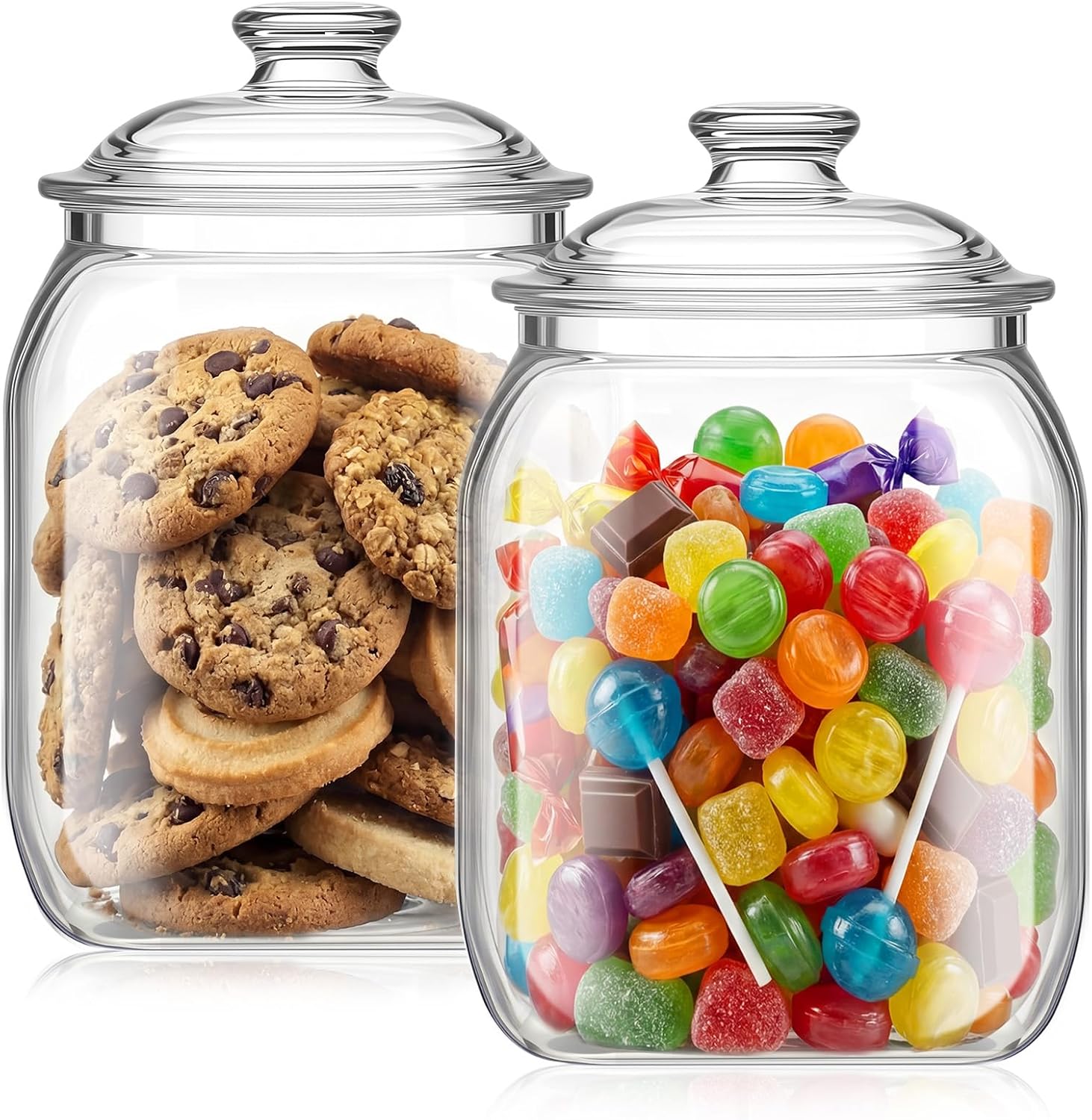 Food Storage Glass Jar - 2 Pack Acrylic Cookie Candy Jar