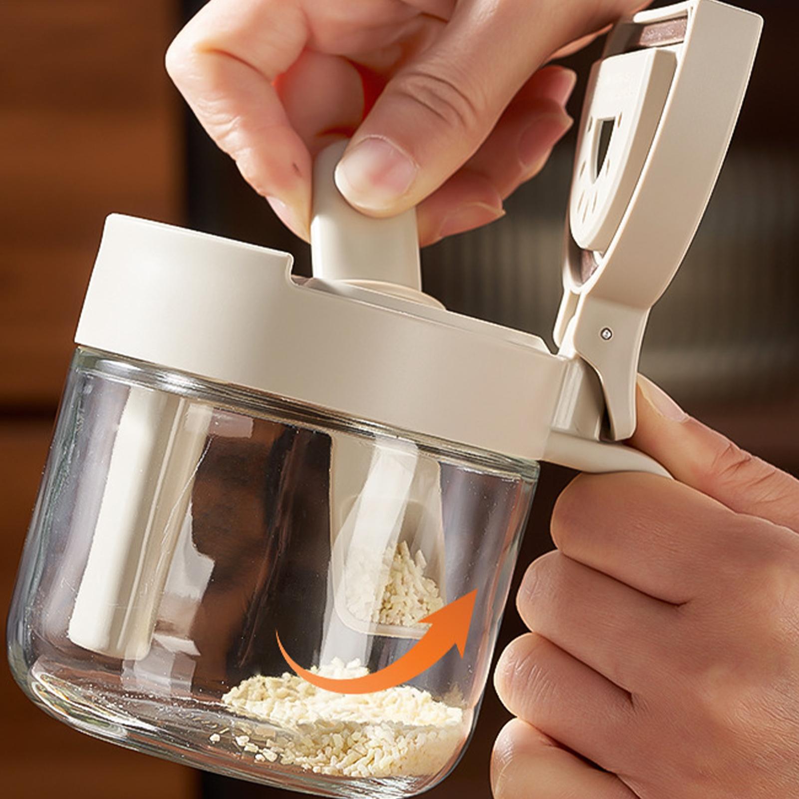 Food Storage Tank - Seasoning Bottles with Spoon Condiment Glass