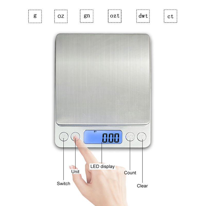 Food Storage Table - Kitchen Digital Scale 3000g/ 0.1g Small