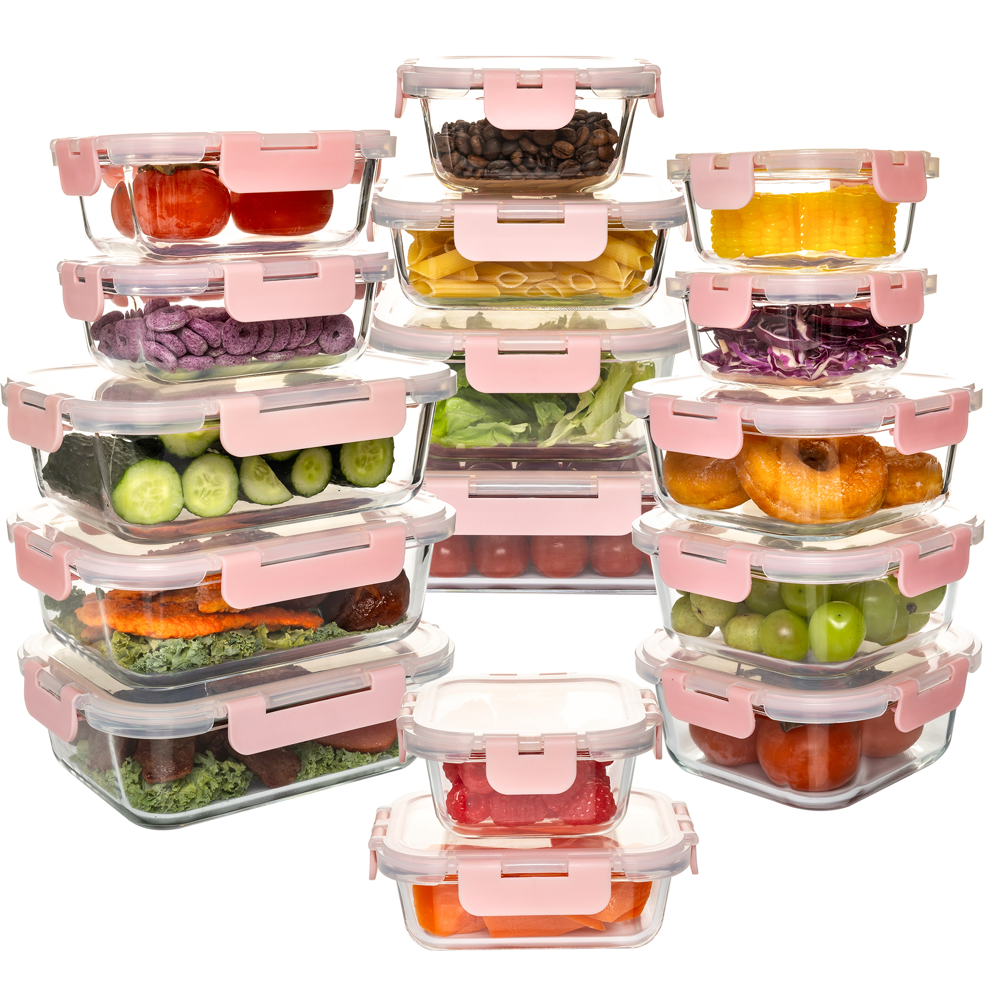 Food Storage Drawers - 16-Piece Glass Food Storage Containers Set,