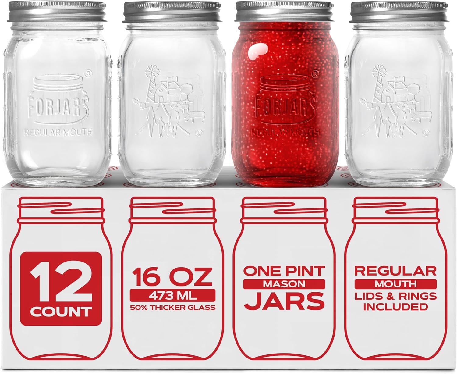 Food Storage Glass Jar - ® Premium Jars with Lids –