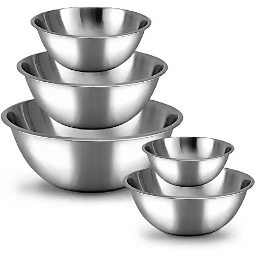 Food Storage Bowls - WHYSKO Meal Prep Stainless Steel Mixing