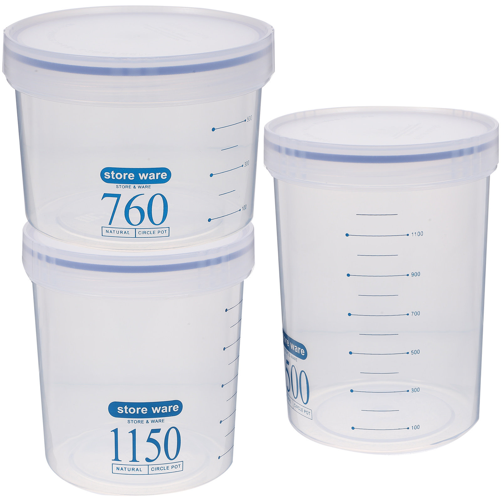 Food Storage Jars & Containers - 3Pcs Airtight Food Storage Jars Wide