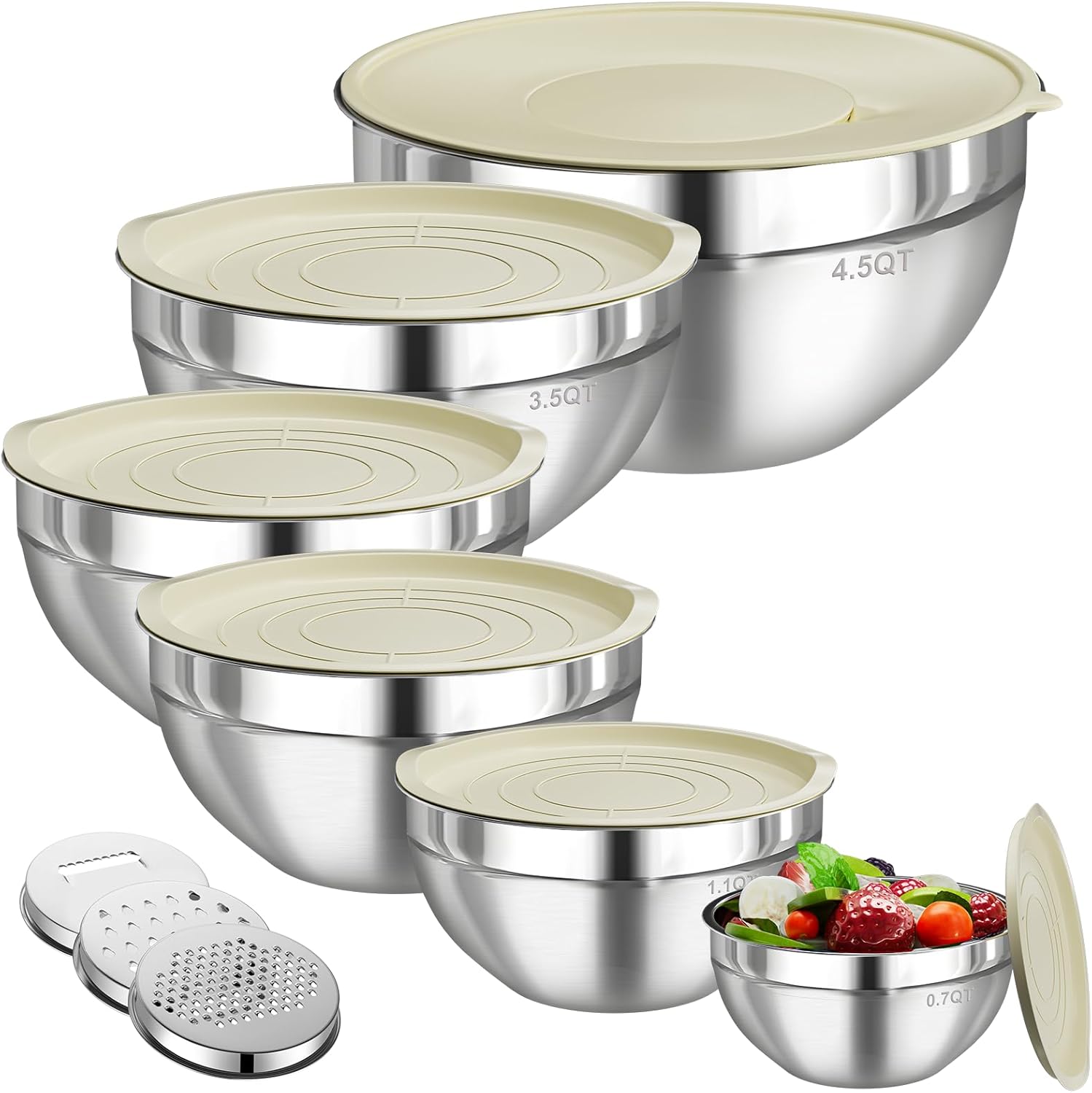 Food Storage Bowls - Mixing Bowls with Lids Set 6PC