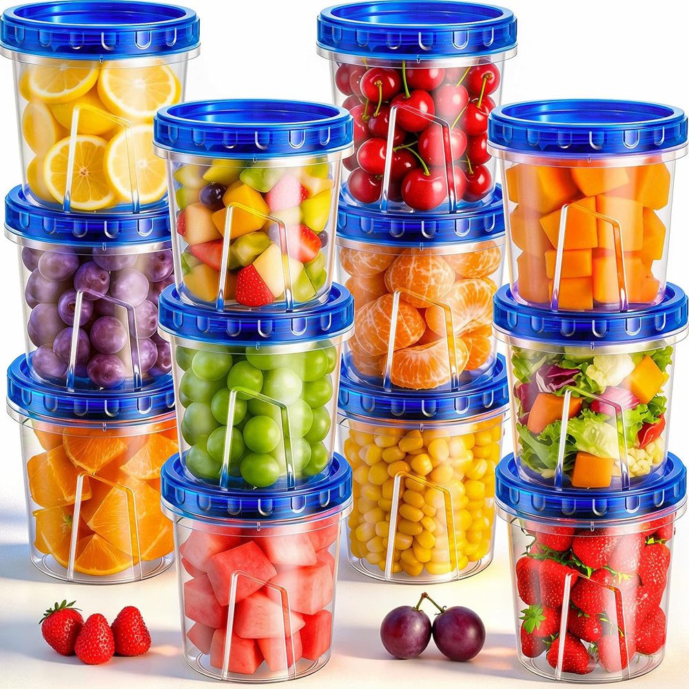 Food Storage Stackable Containers - Freezer Storage Containers Airtight Plastic Food