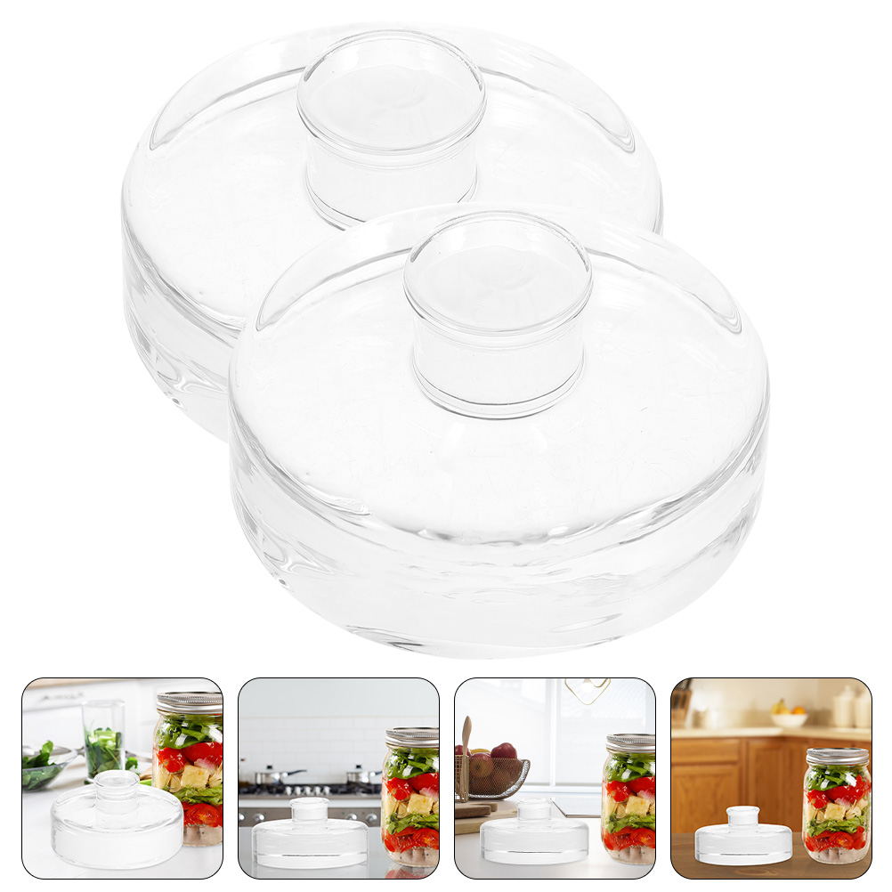 Mason Jar Wide Mouth - 2 Pcs Fermented Glass Weights Mason