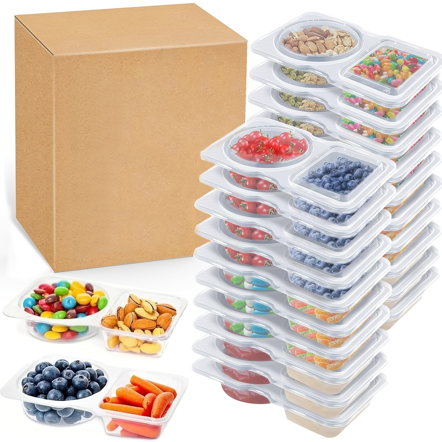 Food Storage Stackable Containers - 10Pcs Food Storage Containers with Lids