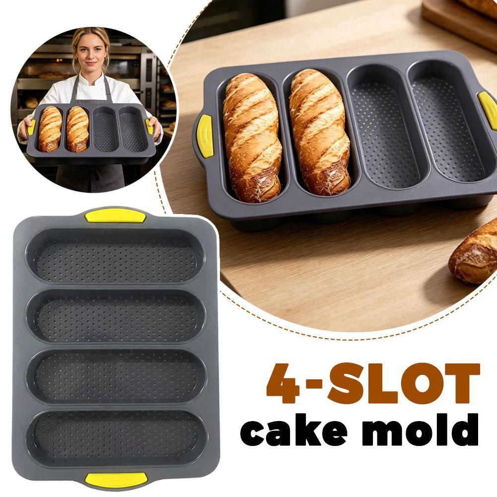 Food Storage Table - 4-Slot Silicone Bread Mold, Food-Grade Non-Stick