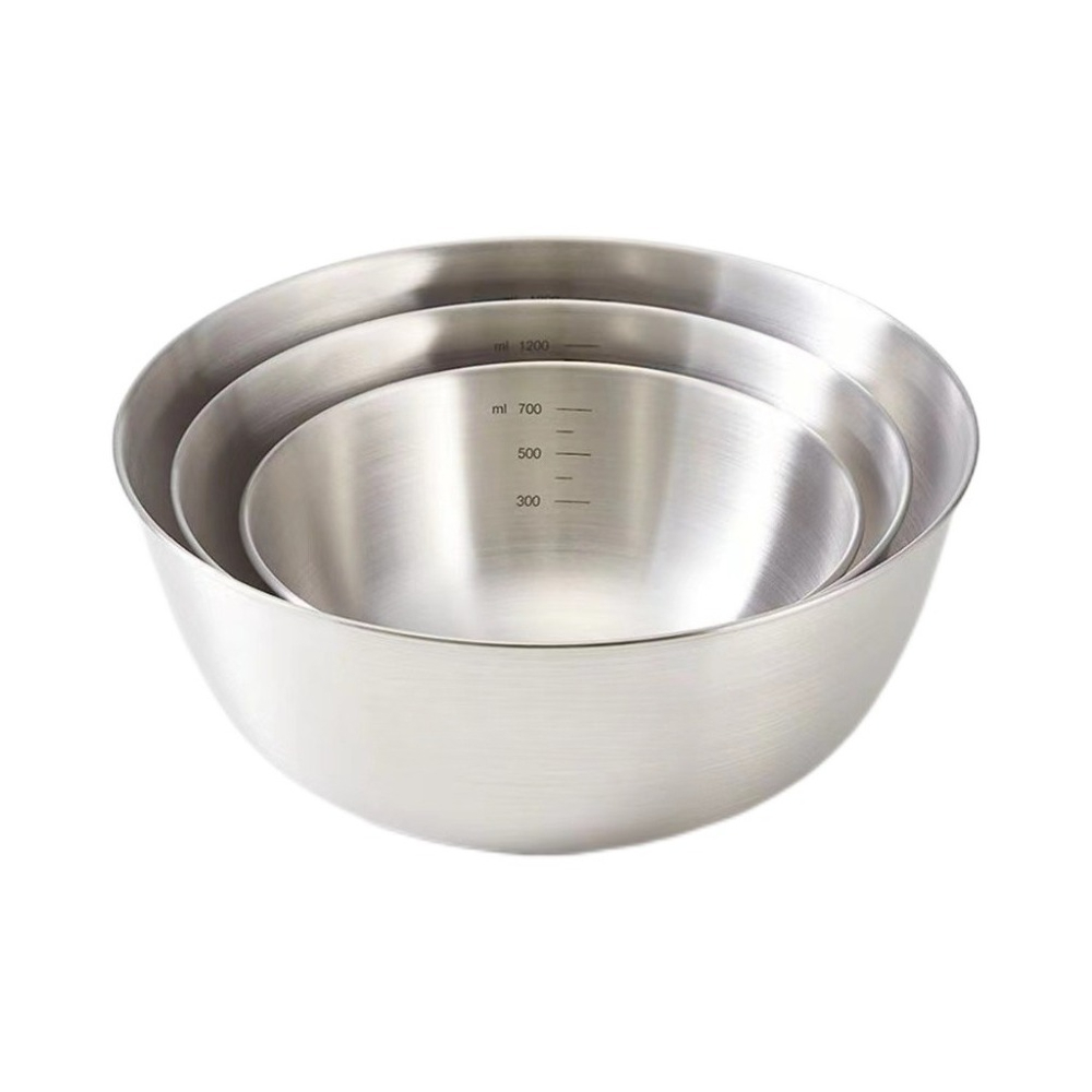 Food Storage Bowls - 3pcs Stainless Steel Bowl Set with