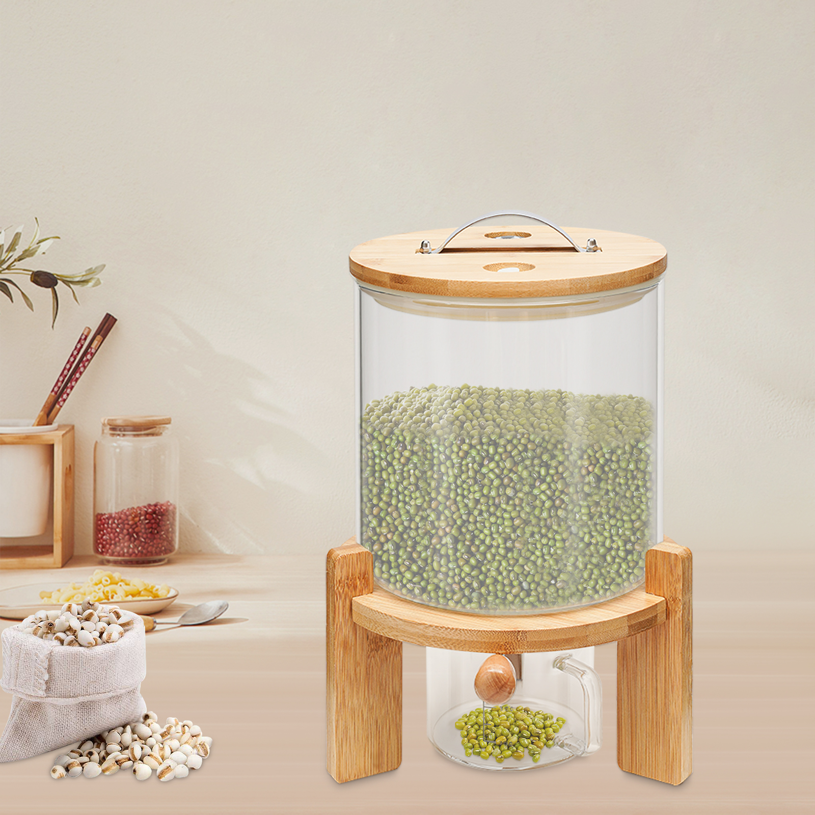Food Storage Lidl - Capacity Airtight Glass Dry Food Storage,