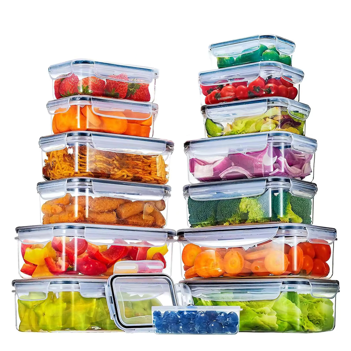 Food Storage Stackable Containers - 34PCS-Assorted Size Airtight Food Storage Containers