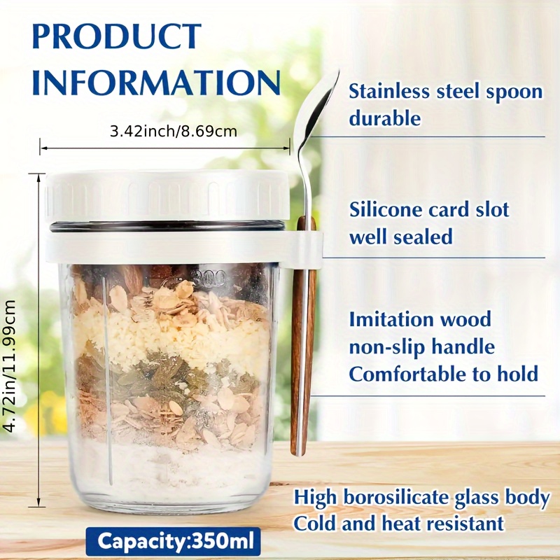1pc/2pcs Glass Oatmeal Cup, Ov – Glass Meal Prep Container Bewertung und Preis