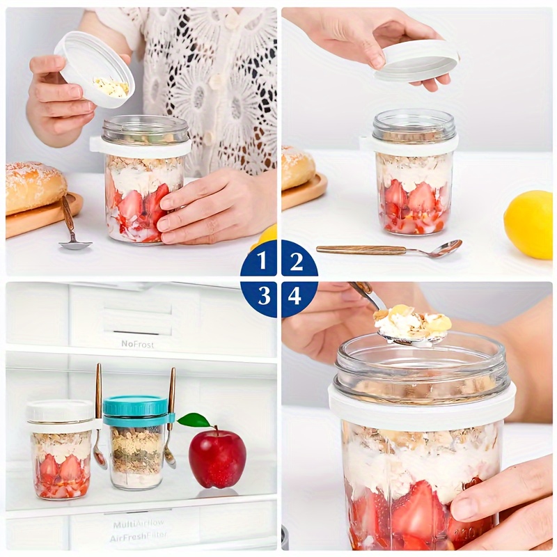 1pc/2pcs Glass Oatmeal Cup, Ov – Glass Meal Prep Container Bewertung und Preis