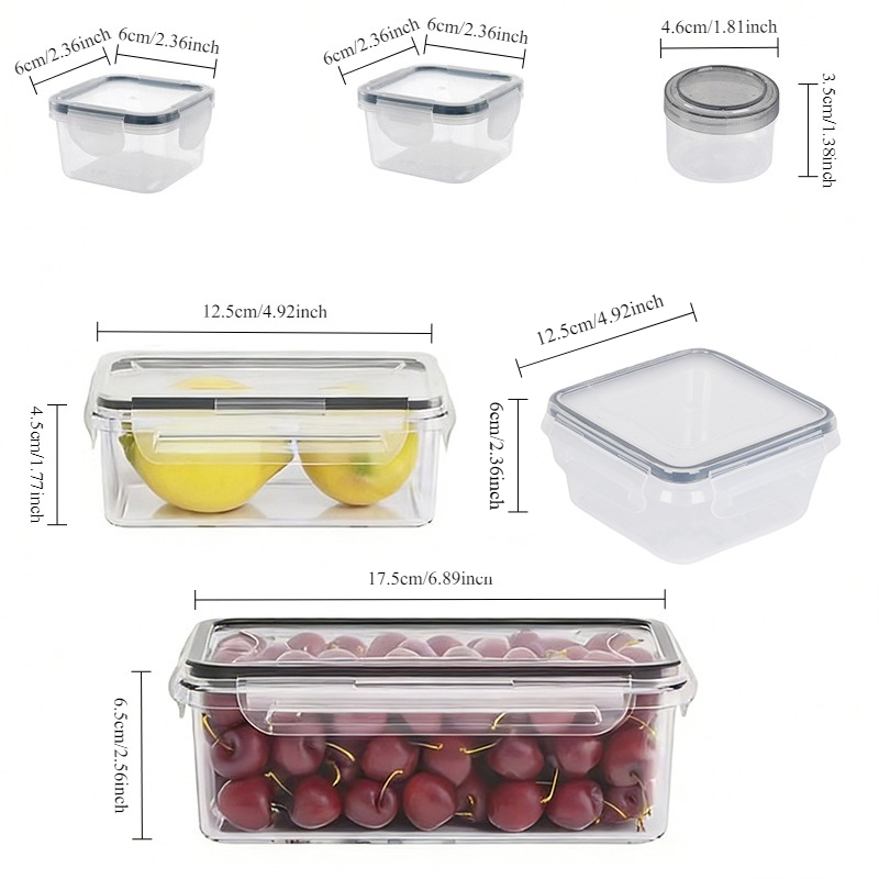6-Piece Plastic Food Storage C – Food Storage Stackable Containers Bewertung und Preis