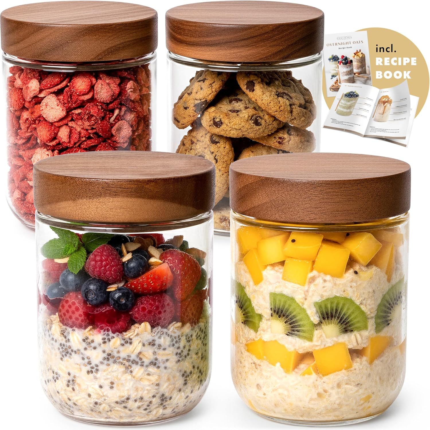 Overnight Oats Containers with – Food Storage Glass Jar Bewertung und Preis