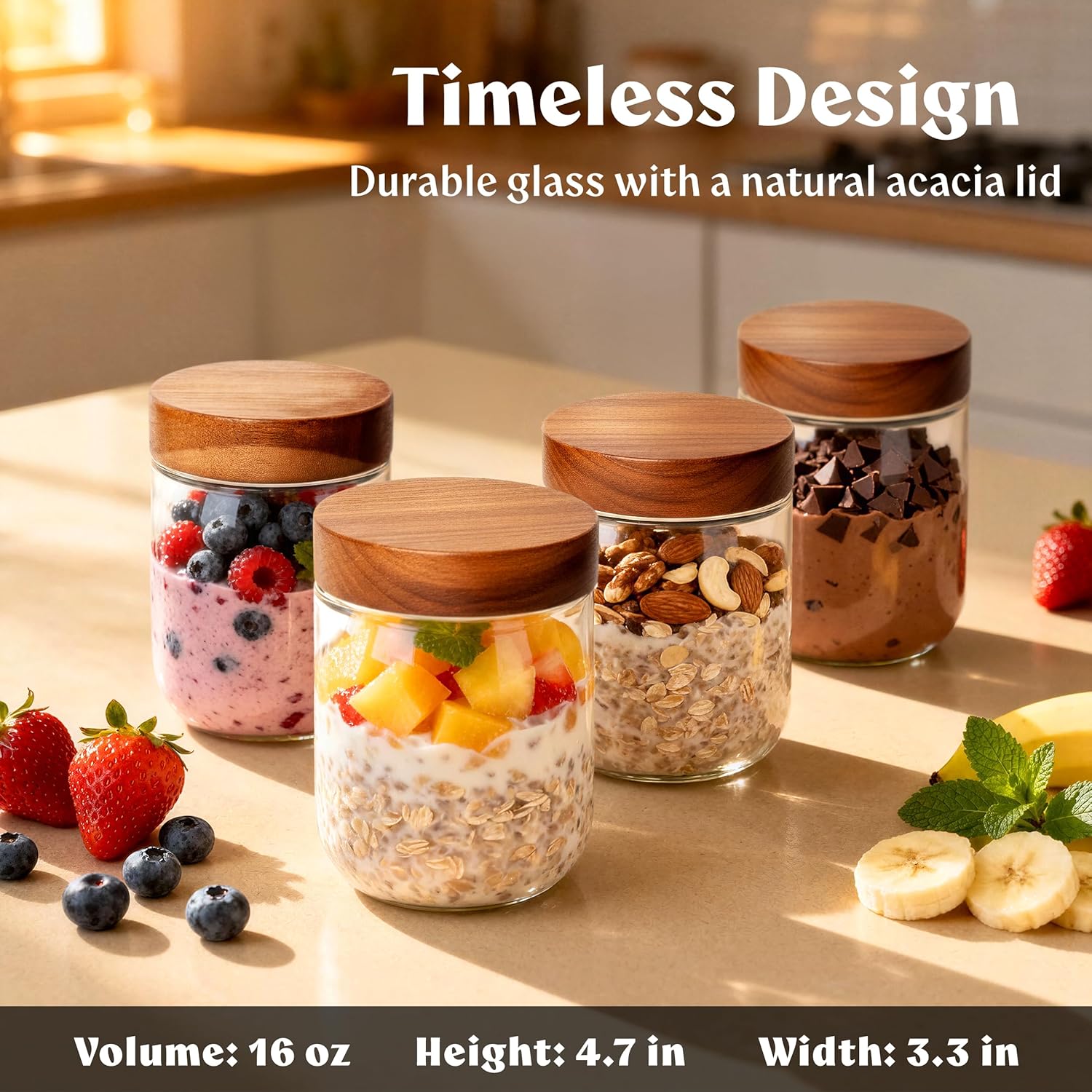 Overnight Oats Containers with – Food Storage Glass Jar Bewertung und Preis