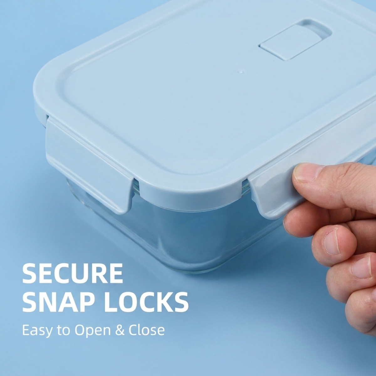 Shallow Blue Glass Bento Box–H – Glass Meal Prep Container Bewertung und Preis