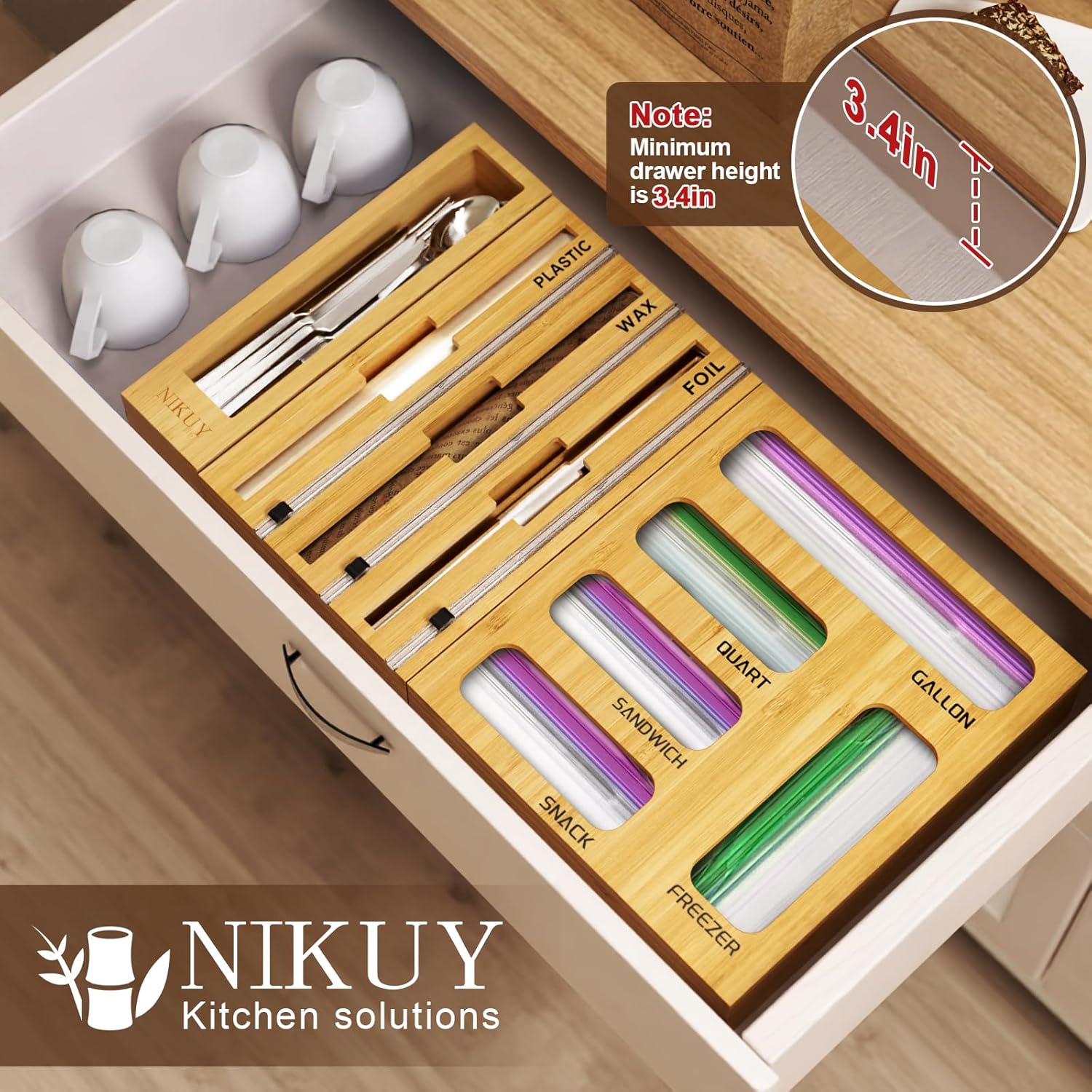 9 IN 1 Bamboo Foil and Plastic – Food Storage Drawers Bewertung und Preis