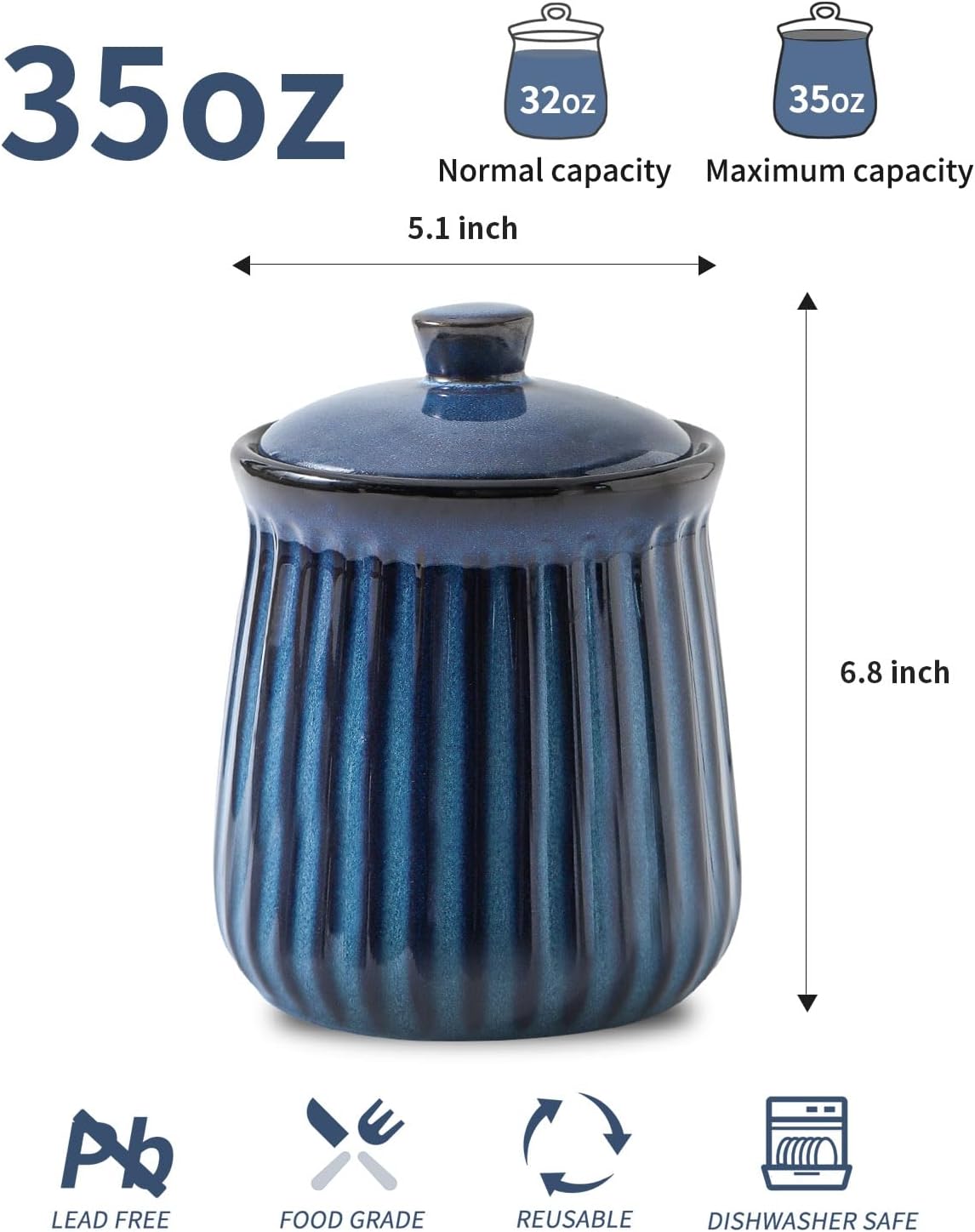 Ceramic Storage Containers, 35 – Food Storage Jars & Containers Bewertung und Preis