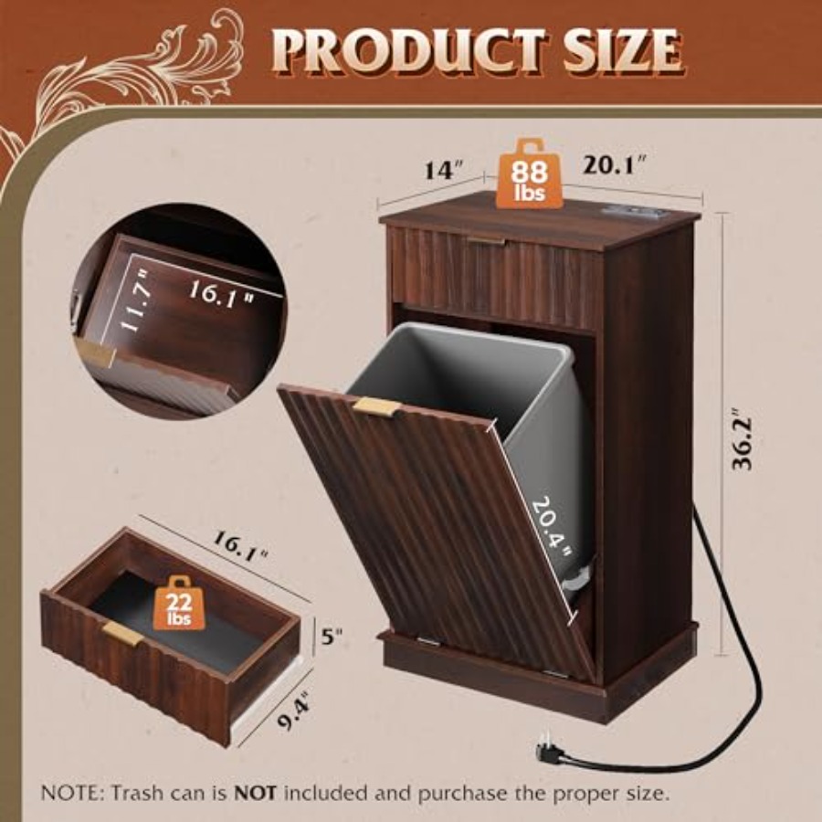 10 Gallon Tilt Out Trash Can C – Food Storage Drawers Bewertung und Preis