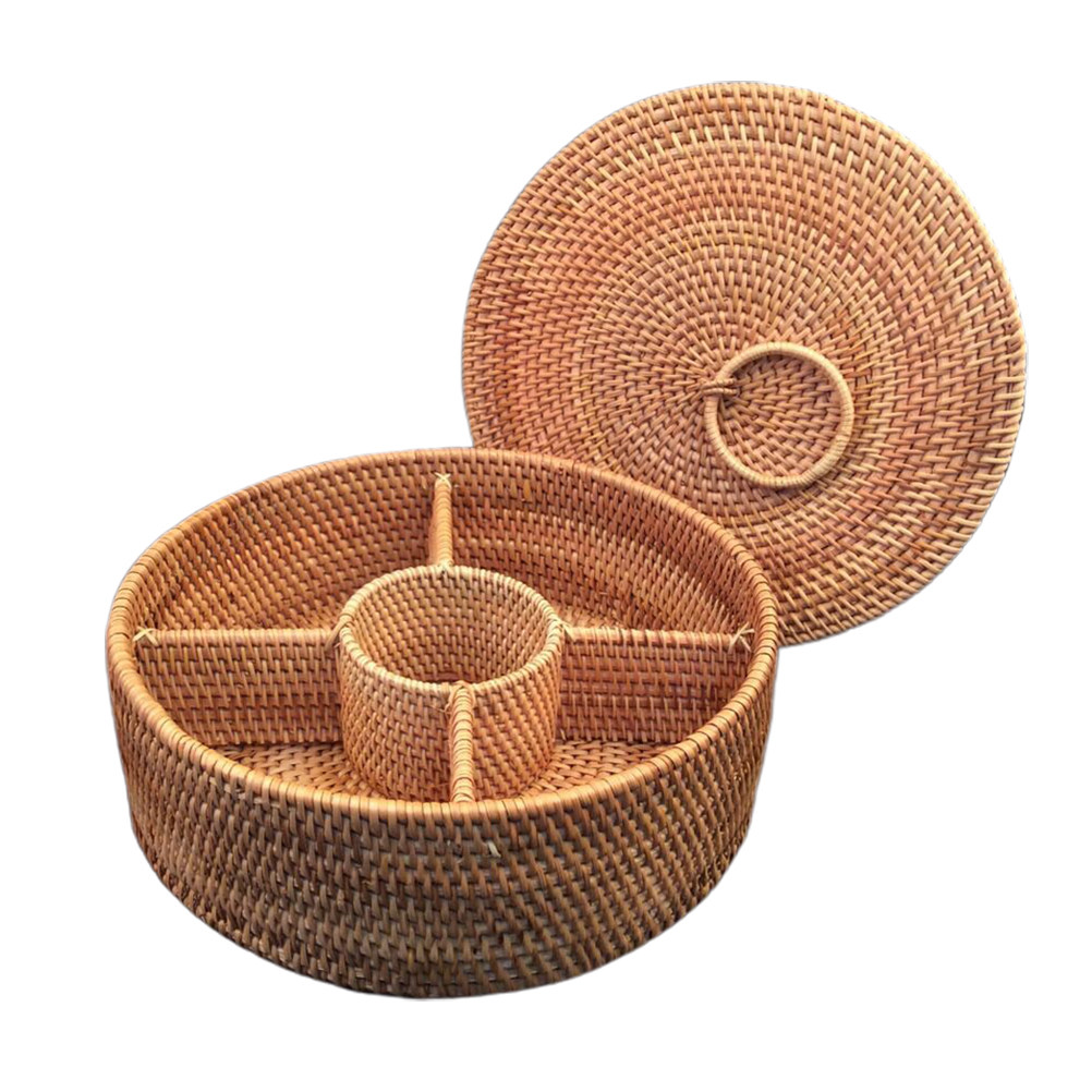 1Pcs Round Handmade Rattan Fru – Food Storage Lidl Bewertung und Preis