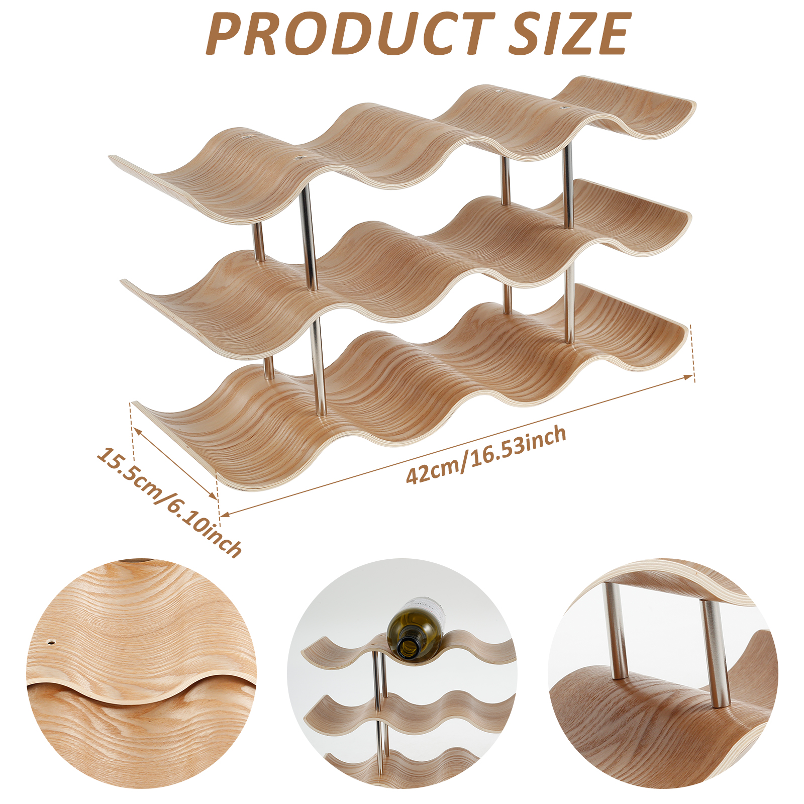 2/3-Tier Wooden Wine Rack Wavy – Food Storage Tank Bewertung und Preis