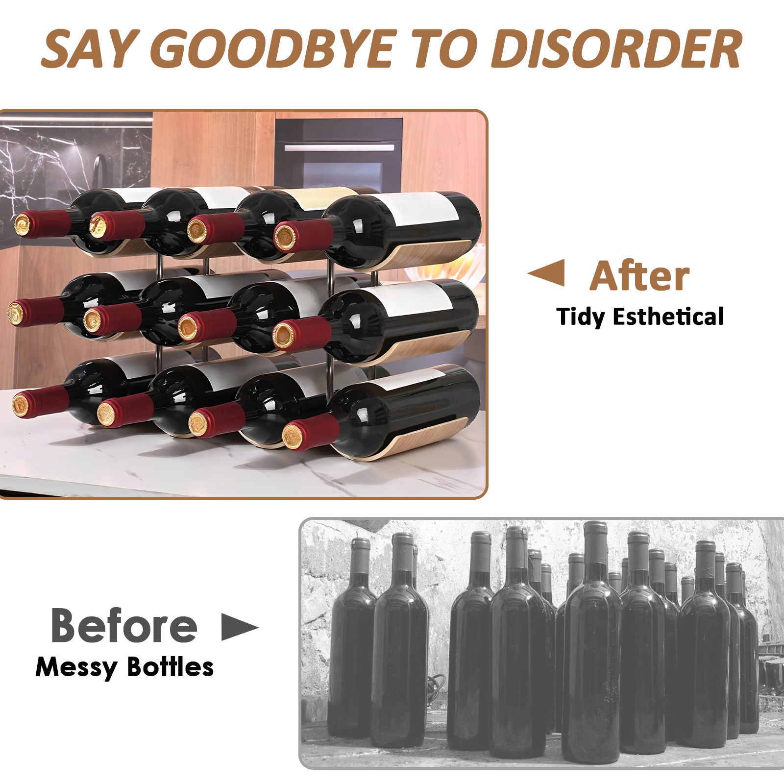 2/3-Tier Wooden Wine Rack Wavy – Food Storage Tank Bewertung und Preis