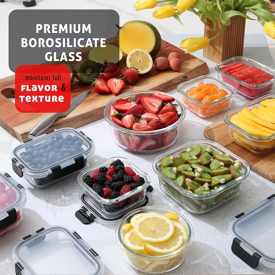 48pc Glass Storage Containers  – Glass Meal Prep Container Bewertung und Preis