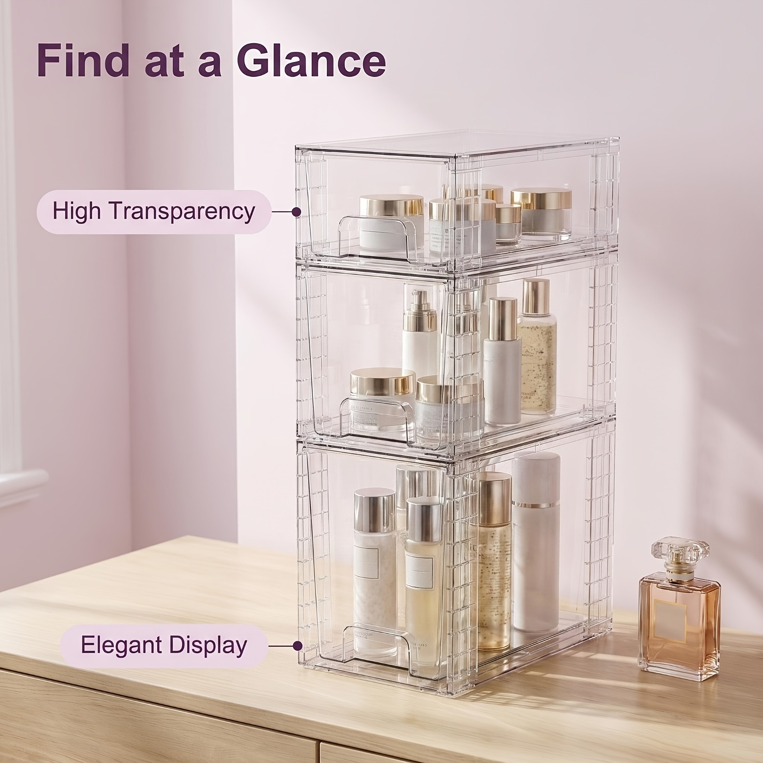 3-Piece Clear Stackable Drawer – Food Storage Drawers Bewertung und Preis