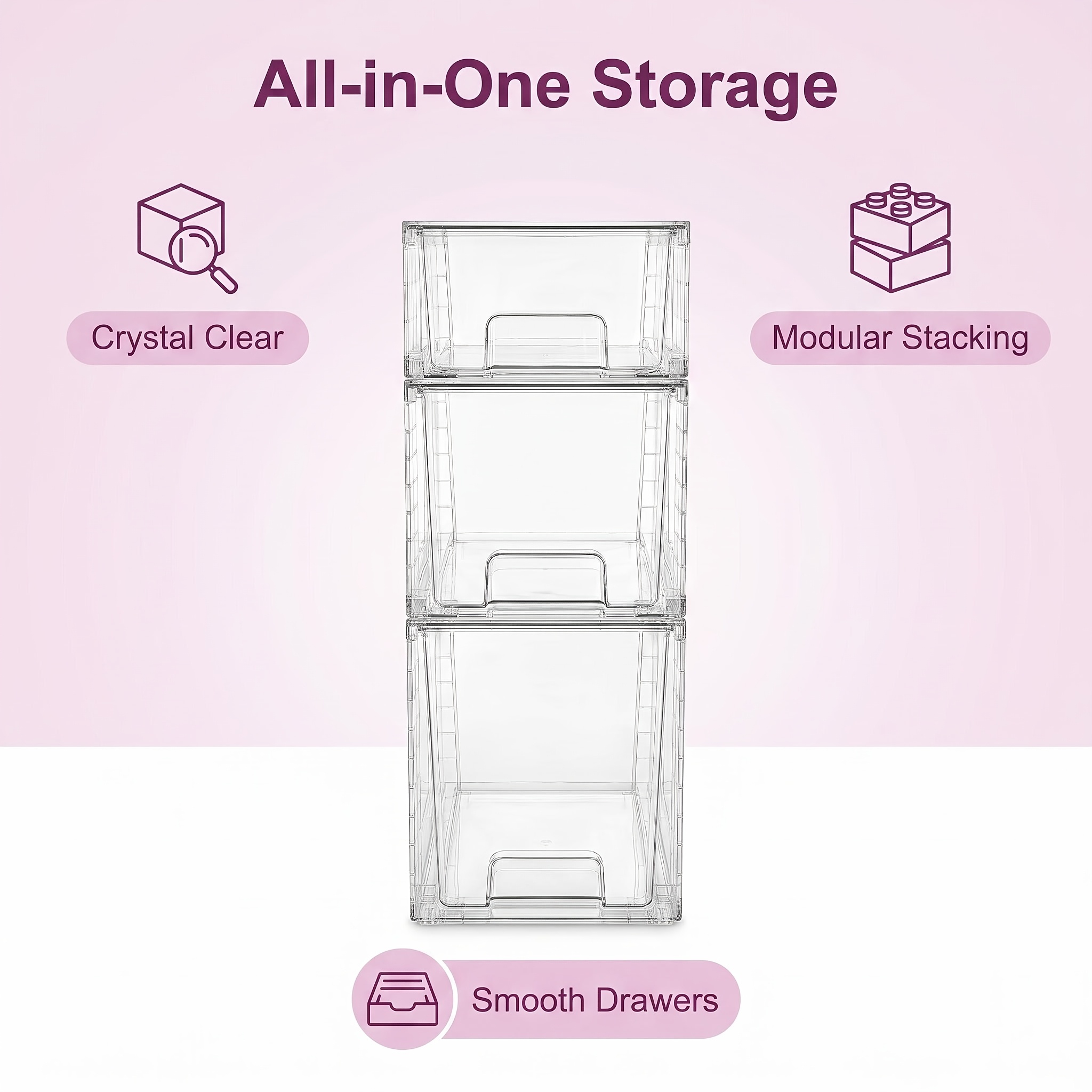 3-Piece Clear Stackable Drawer – Food Storage Drawers Bewertung und Preis