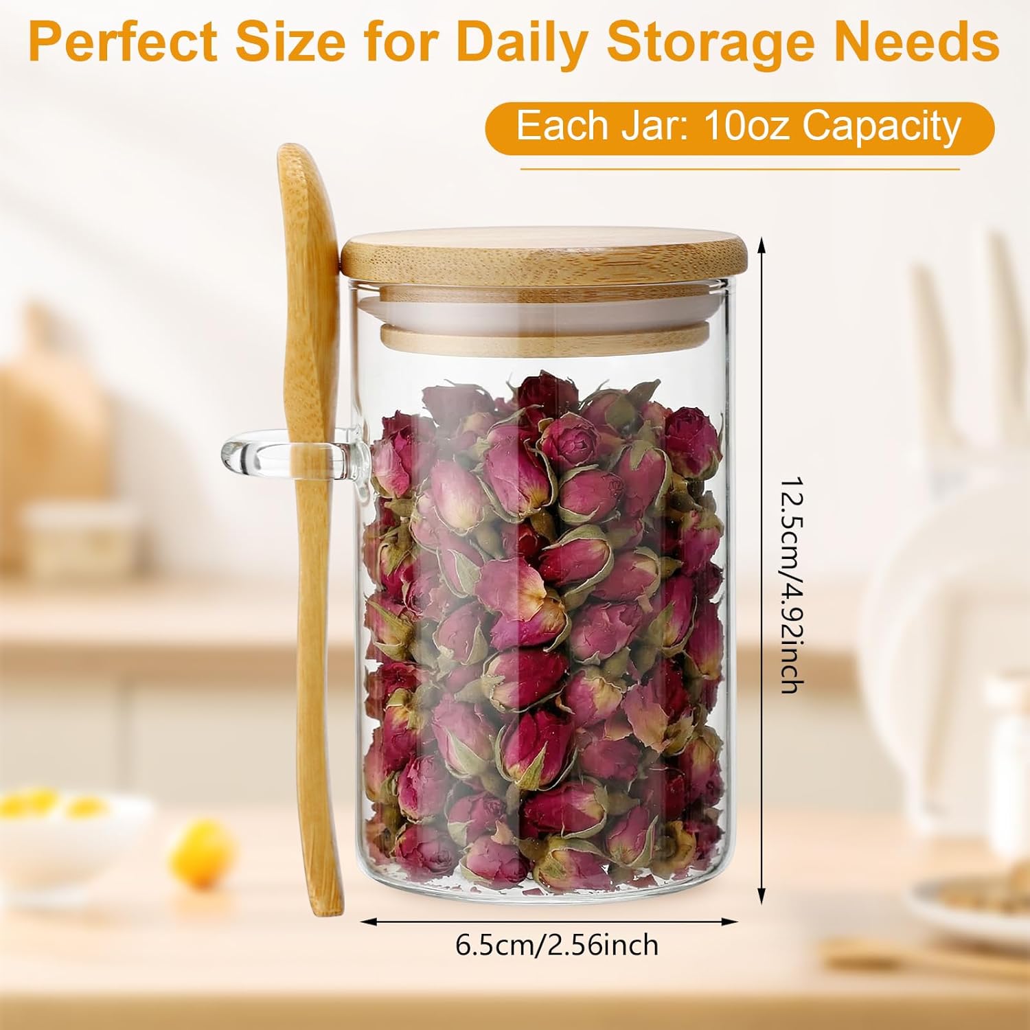 10 Pack Glass Jars with Bamboo – Food Storage Glass Jar Bewertung und Preis