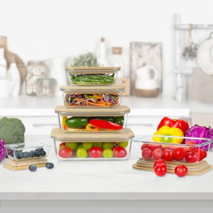 Glass Containers with Bamboo L – Glass Meal Prep Container Bewertung und Preis