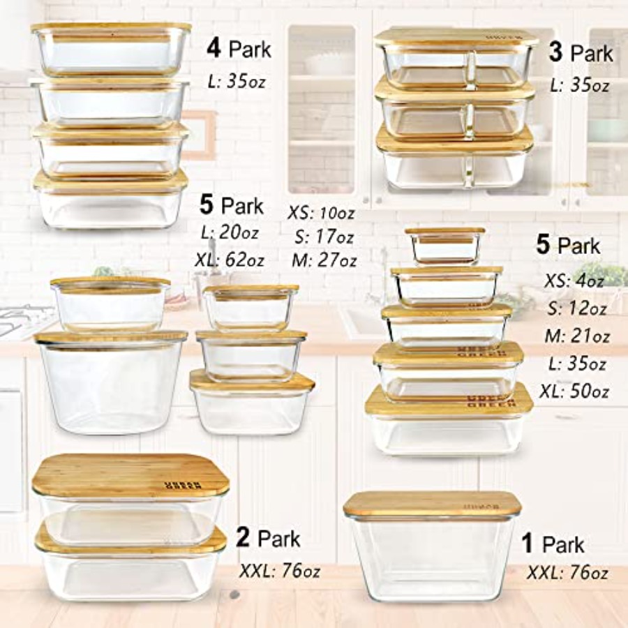 Glass Containers with Bamboo L – Glass Meal Prep Container Bewertung und Preis