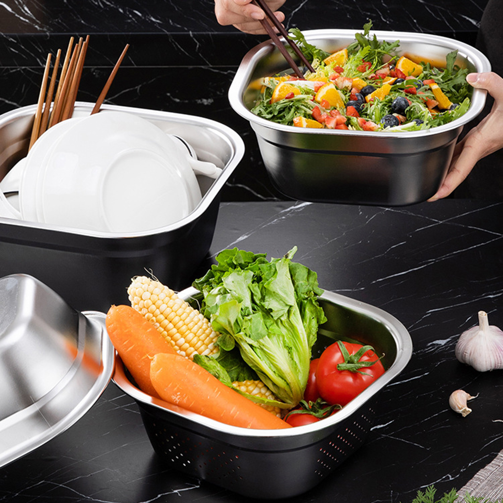 Stainless Steel Square Basin V – Food Storage Heat Bewertung und Preis