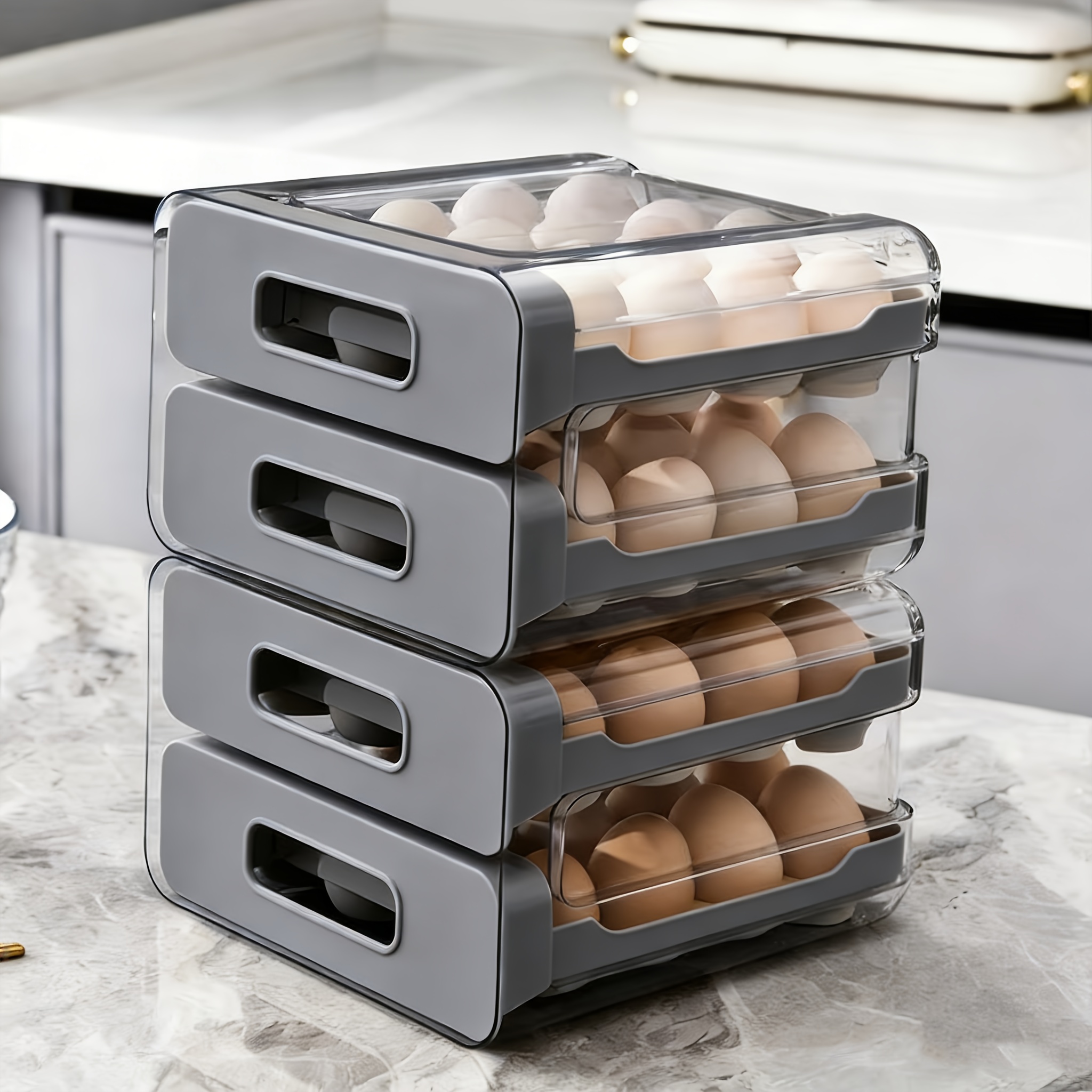 1pc Grey Egg Carton Organizer  – Food Storage Drawers Bewertung und Preis