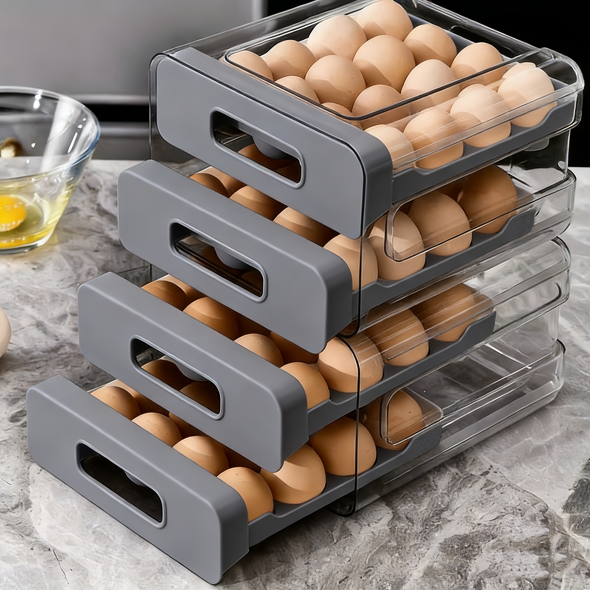 1pc Grey Egg Carton Organizer  – Food Storage Drawers Bewertung und Preis