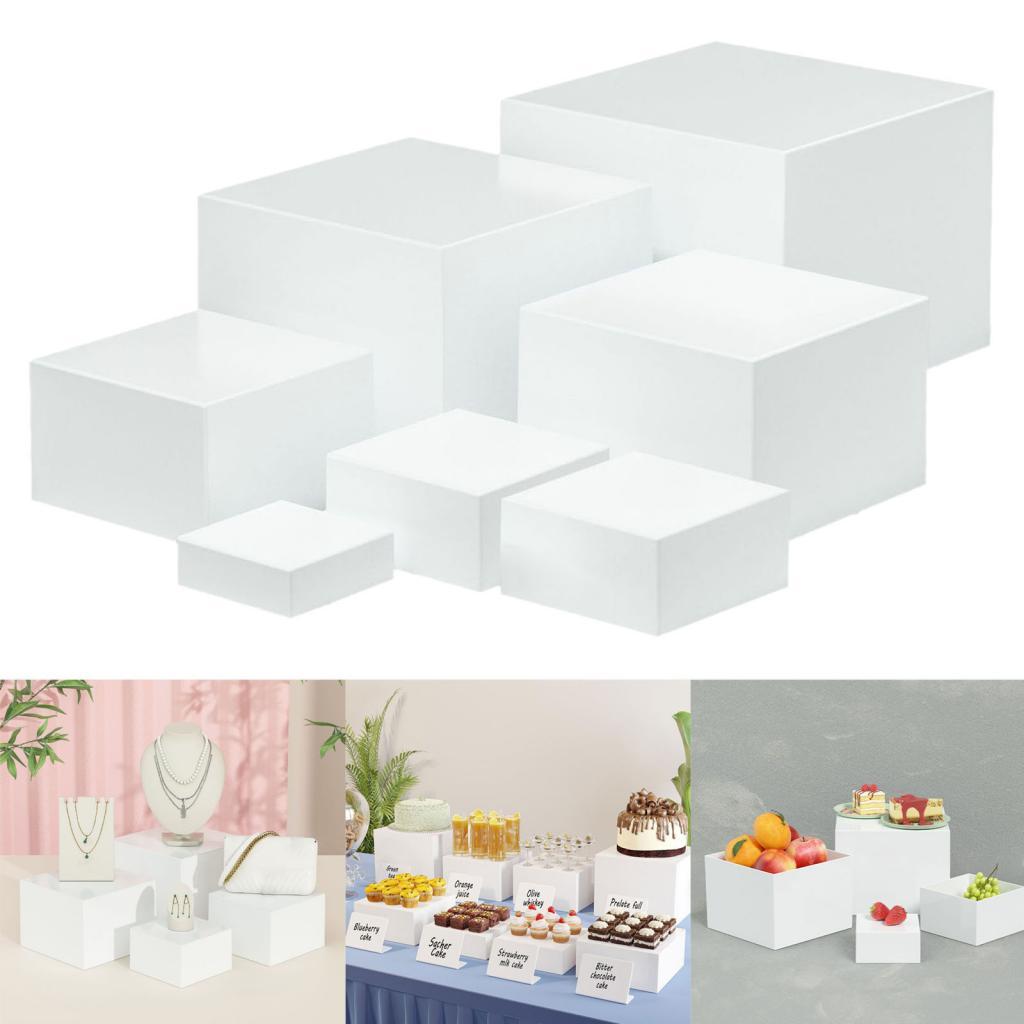 7 Pieces Acrylic Cube Display  – Food Storage Table Bewertung und Preis