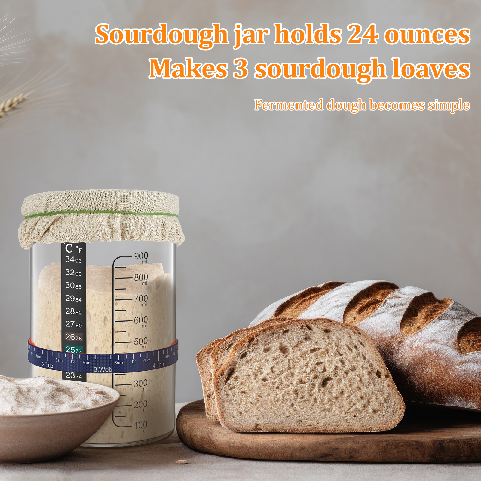 Sourdough Starter Jar Kit 900m – Food Storage Tank Bewertung und Preis