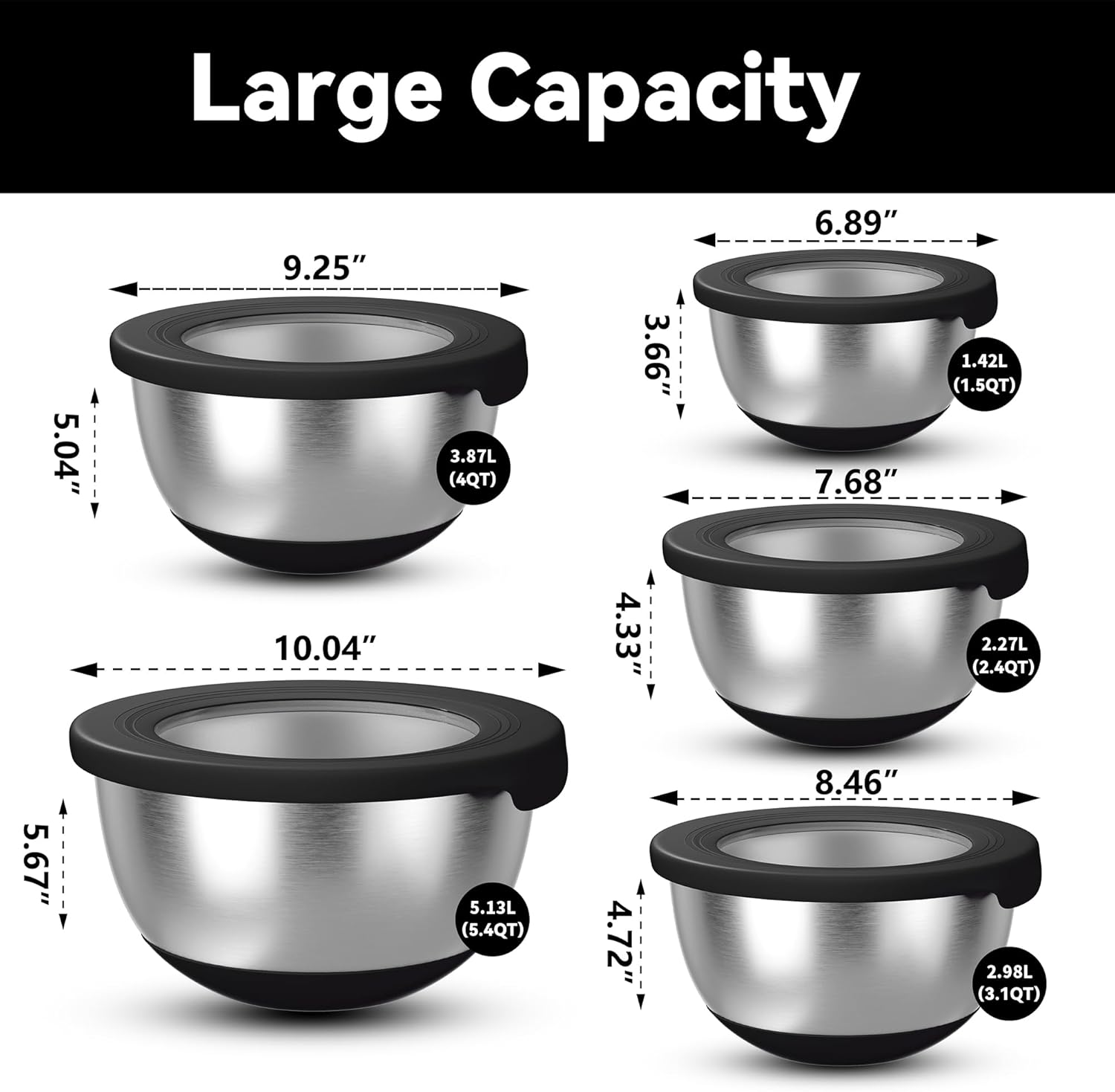 Stainless Steel Mixing Bowls w – Food Storage Bowls Bewertung und Preis