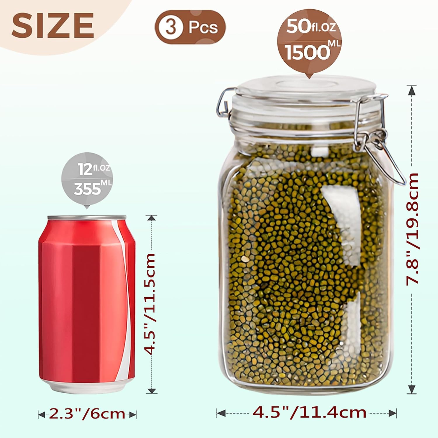 Clear Food Storage Jars 50oz S – Food Storage Glass Jar Bewertung und Preis
