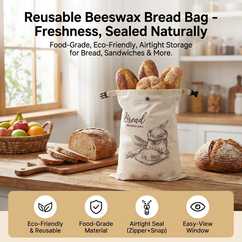 Reusable Beeswax Bread Bag wit – Food Storage No Plastic Bewertung und Preis