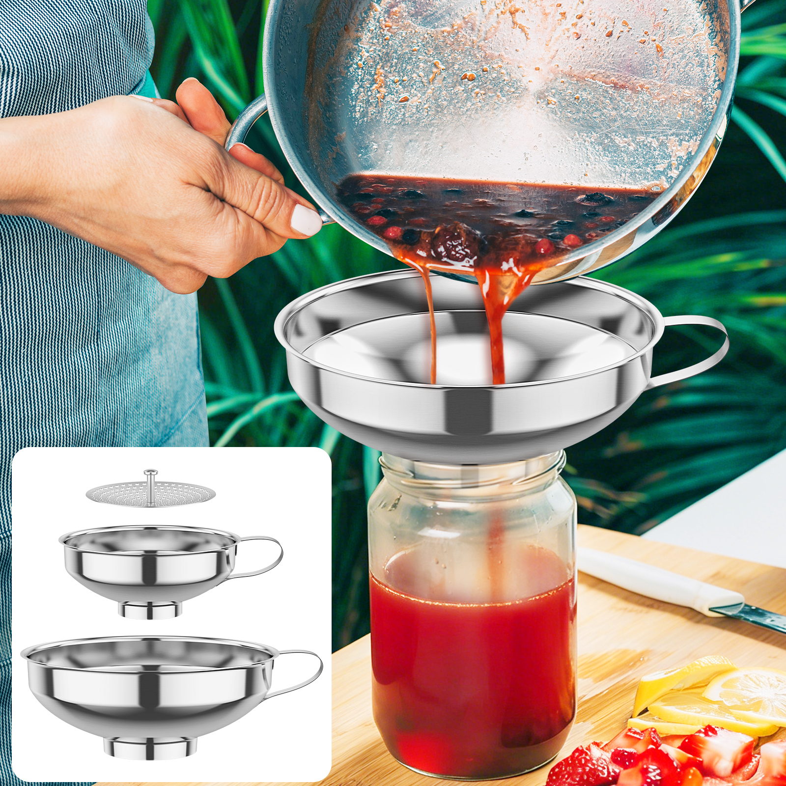 3Pack Canning Funnel with Stra – Mason Jar Wide Mouth Bewertung und Preis