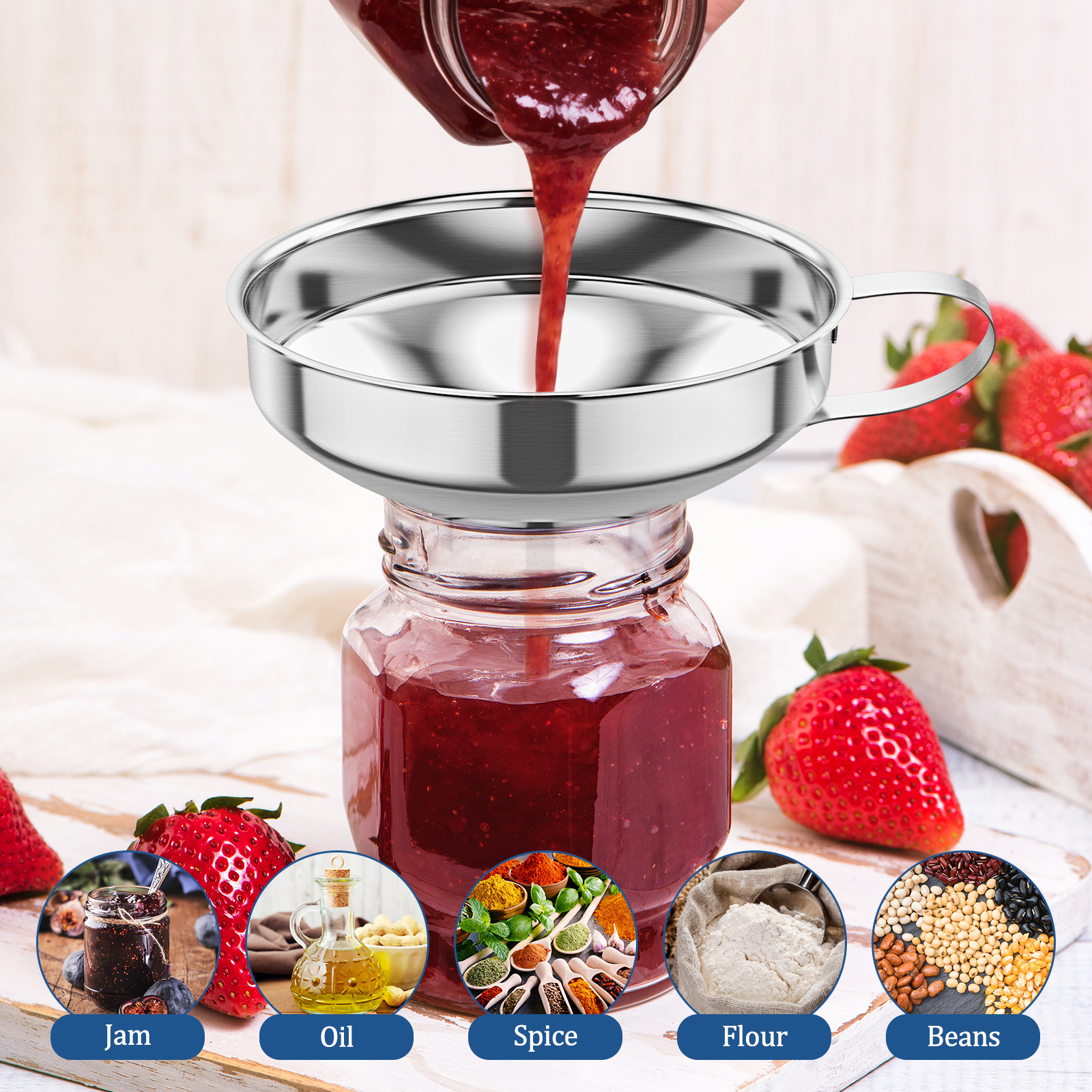3Pack Canning Funnel with Stra – Mason Jar Wide Mouth Bewertung und Preis