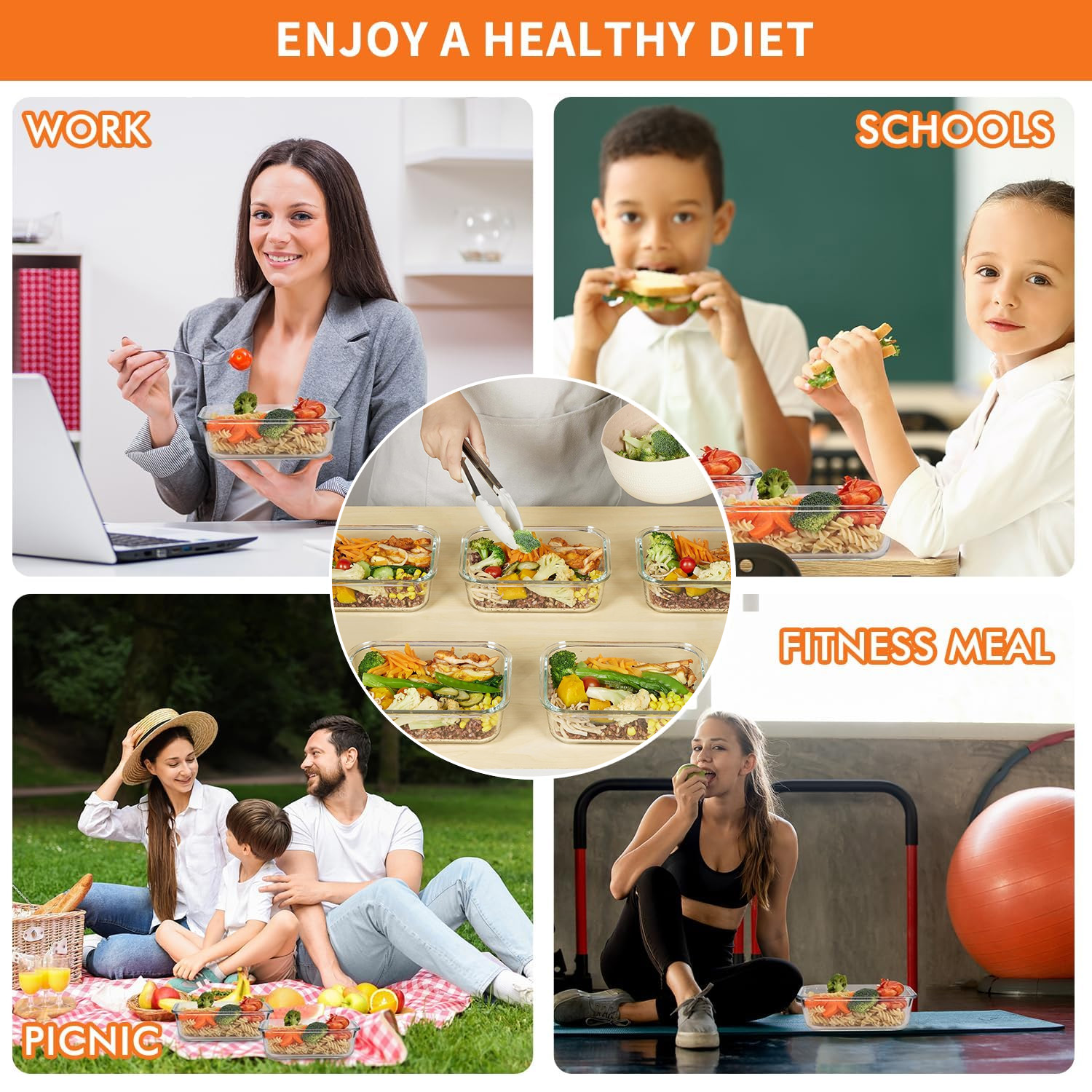 8-Pack Airtight Glass Food Sto – Glass Meal Prep Container Bewertung und Preis