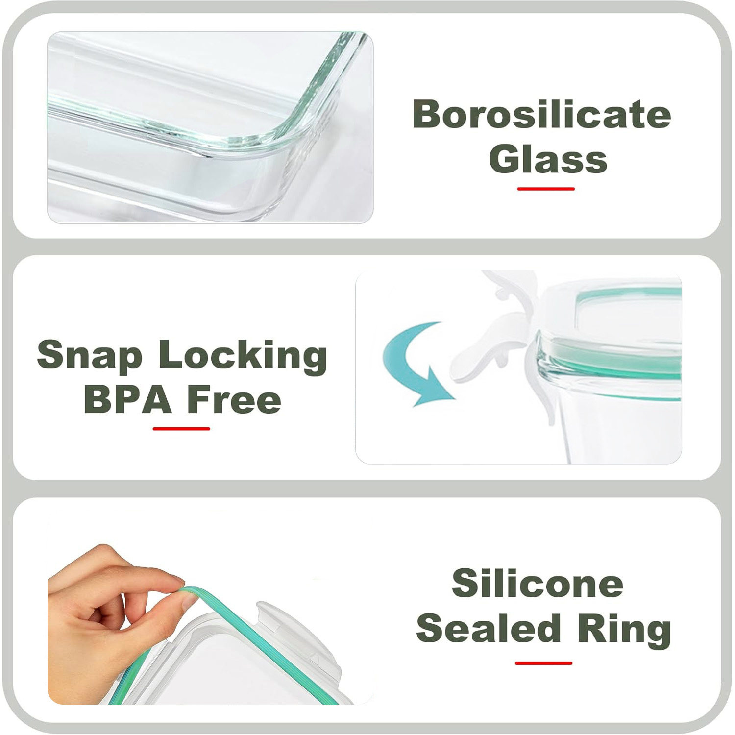8-Pack Airtight Glass Food Sto – Glass Meal Prep Container Bewertung und Preis