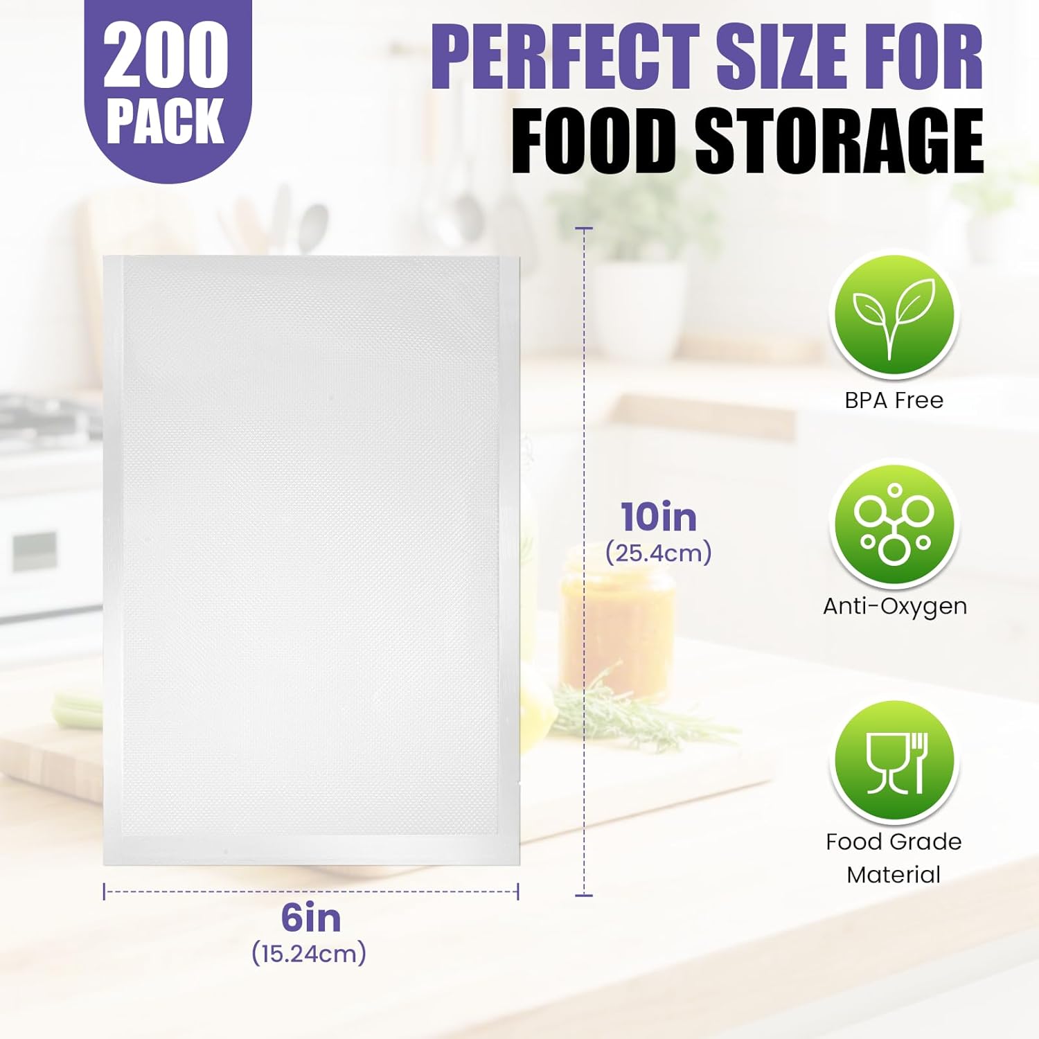 200 Vacuum Sealer Bags 6x10in  – Food Storage Zip Bags Bewertung und Preis