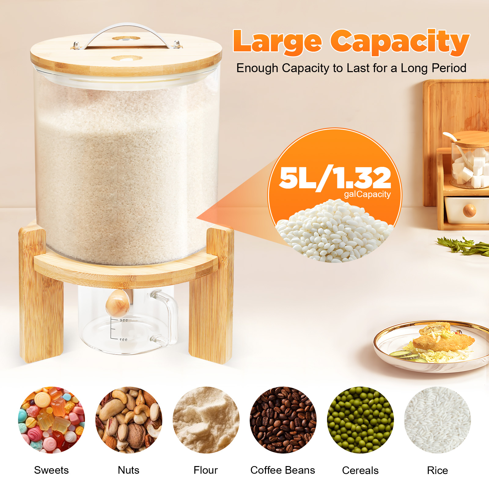 Capacity Airtight Glass Dry Fo – Food Storage Lidl Bewertung und Preis