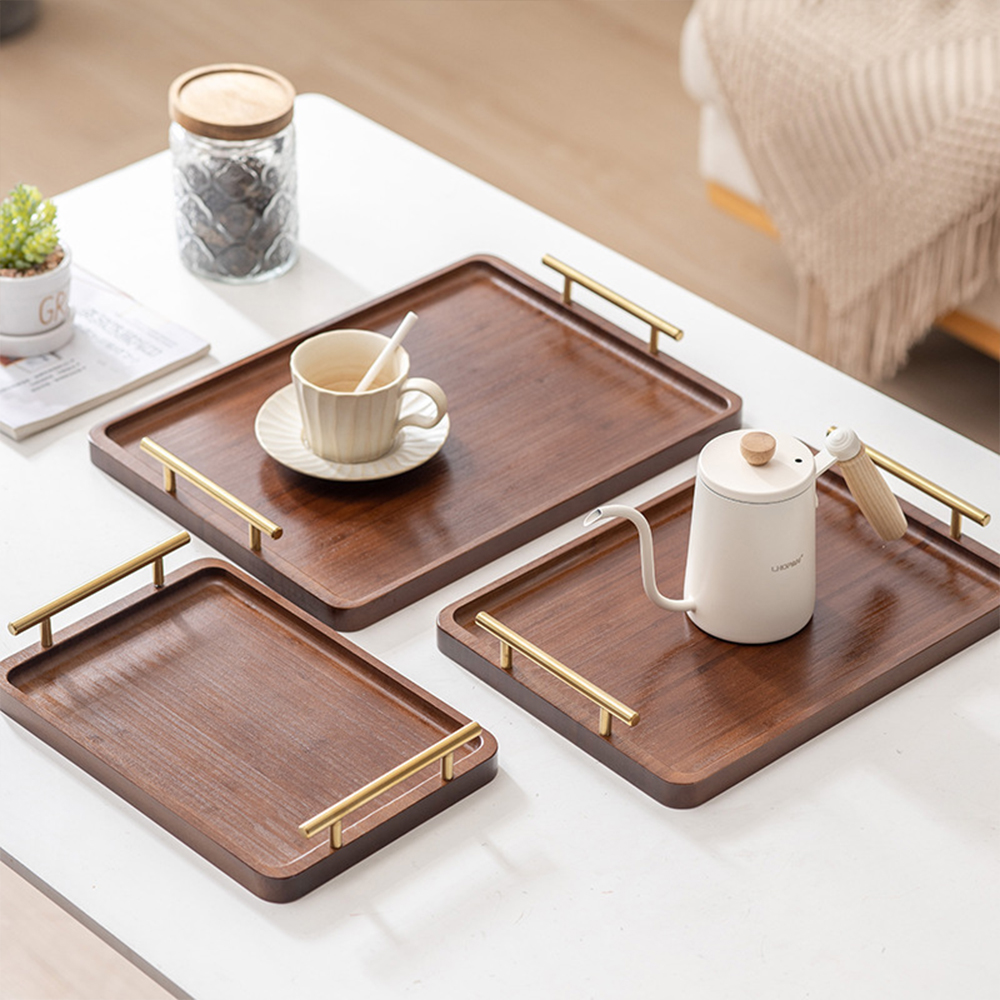 Wooden Serving Tray with Handl – Food Storage Table Bewertung und Preis