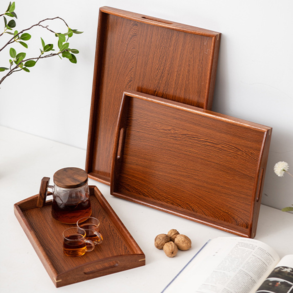 Wooden Serving Tray with Handl – Food Storage Table Bewertung und Preis